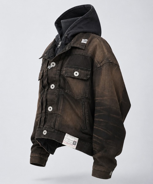 Maison MIHARA YASUHIRO(メゾンミハラヤスヒロ)の「【MIHARAYASUHIRO/ミハラヤスヒロ】LAYERED DENIM JACKET(デニムジャケット・メンズ・ブラック/インディゴブルー・44/46/48)」の3枚目の写真