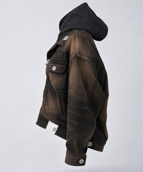 Maison MIHARA YASUHIRO(メゾンミハラヤスヒロ)の「【MIHARAYASUHIRO/ミハラヤスヒロ】LAYERED DENIM JACKET(デニムジャケット・メンズ・ブラック/インディゴブルー・44/46/48)」の4枚目の写真