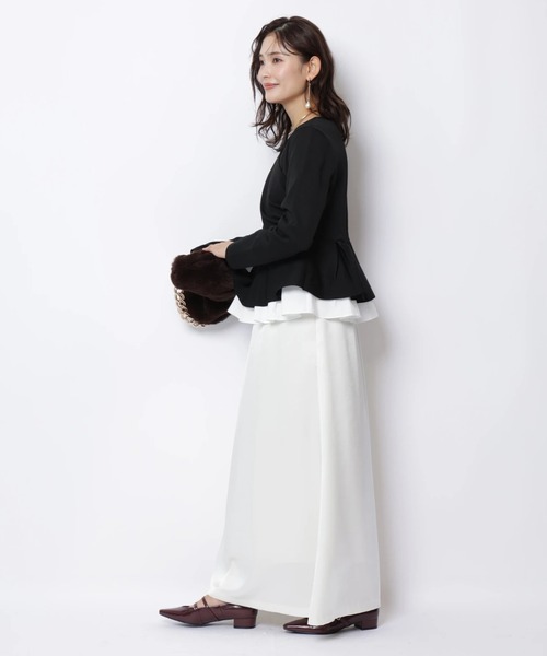 JUSGLITTY(ジャスグリッティー)の「カシュクールペプラムニット(ニット/セーター・レディース・ブラック系その他2/オフホワイト/ボルドー・2)」の15枚目の写真