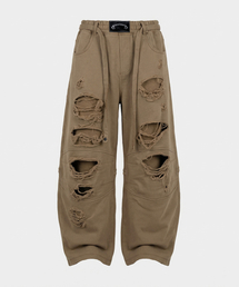 BADBLOOD（バッドブラッド）の「Destroyed Raw-Edge Joggers - Dark Tan（スウェットパンツ）」