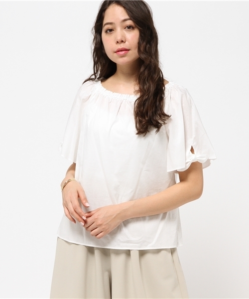 NATURAL BEAUTY BASIC（ナチュラルビューティーベーシック）の「【JJ6月号掲載 JJ×NBBコラボ商品】シャーリングブラウス（シャツ/ブラウス・レディース・ホワイト系その他/カーキ/オレンジ・SMALL/MEDIUM）」の18枚目の写真