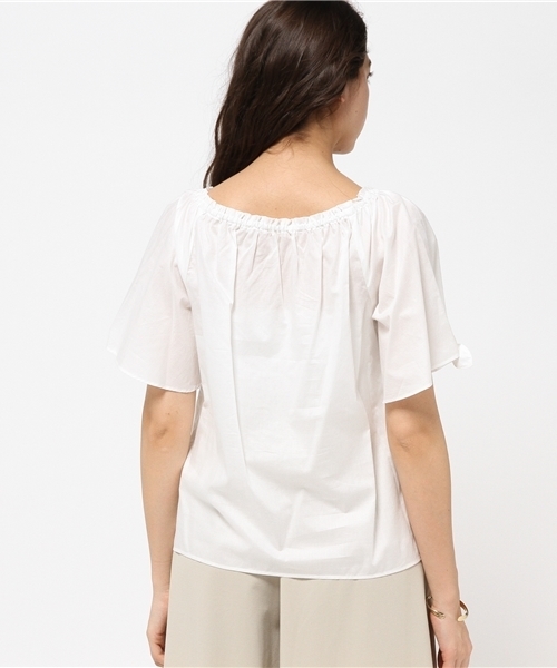 NATURAL BEAUTY BASIC（ナチュラルビューティーベーシック）の「【JJ6月号掲載 JJ×NBBコラボ商品】シャーリングブラウス（シャツ/ブラウス・レディース・ホワイト系その他/カーキ/オレンジ・SMALL/MEDIUM）」の13枚目の写真