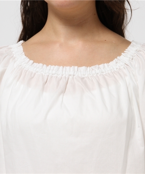 NATURAL BEAUTY BASIC（ナチュラルビューティーベーシック）の「【JJ6月号掲載 JJ×NBBコラボ商品】シャーリングブラウス（シャツ/ブラウス・レディース・ホワイト系その他/カーキ/オレンジ・SMALL/MEDIUM）」の14枚目の写真