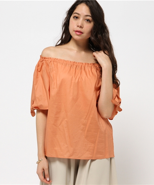 NATURAL BEAUTY BASIC（ナチュラルビューティーベーシック）の「【JJ6月号掲載 JJ×NBBコラボ商品】シャーリングブラウス（シャツ/ブラウス・レディース・ホワイト系その他/カーキ/オレンジ・SMALL/MEDIUM）」の9枚目の写真