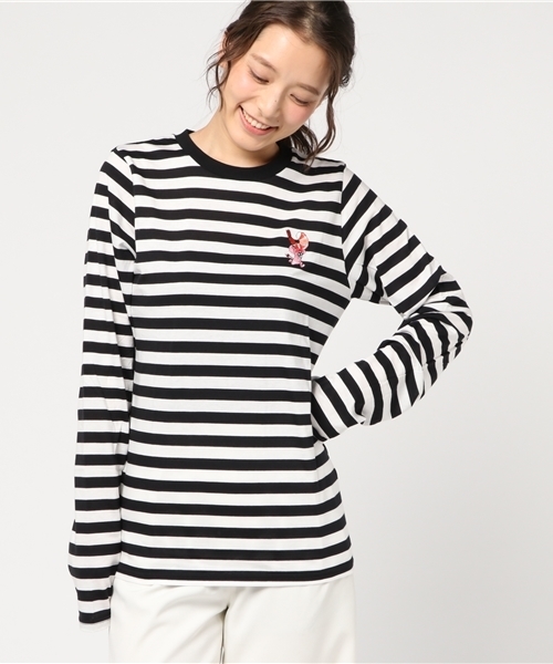 PUNYUS(プニュズ)の「ワンポイントボーダーロンT(Tシャツ/カットソー・レディース・ネイビー/ブラック・3/2/1/4)」の11枚目の写真