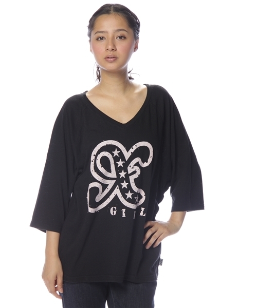 X-girl（エックスガール）の「BIG H/S TEE（Tシャツ/カットソー・レディース・ホワイト/ブラック/アッシュグレー/パープル・ONE SIZE）」の2枚目の写真