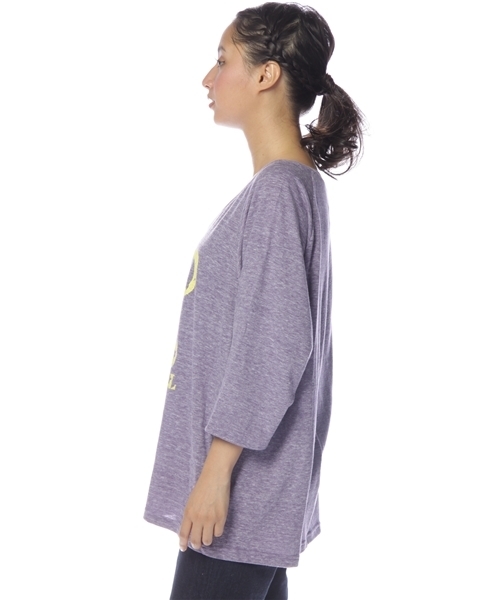 X-girl（エックスガール）の「BIG H/S TEE（Tシャツ/カットソー・レディース・ホワイト/ブラック/アッシュグレー/パープル・ONE SIZE）」の5枚目の写真