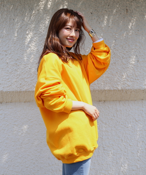 EMMA NOVEMBER　（エマノーヴェンバー）の「ビッグシルエット ドロップショルダー クルー スウェット（スウェット・レディース・ホワイト/レッド/ブラック/ネイビー/グレー/ダークグリーン/ダークブラウン/ピンク/パープル/セージグリーン/マルーン/オレンジ/ライトブルー/ゴールド/ミント・FREE/1/2）」の15枚目の写真