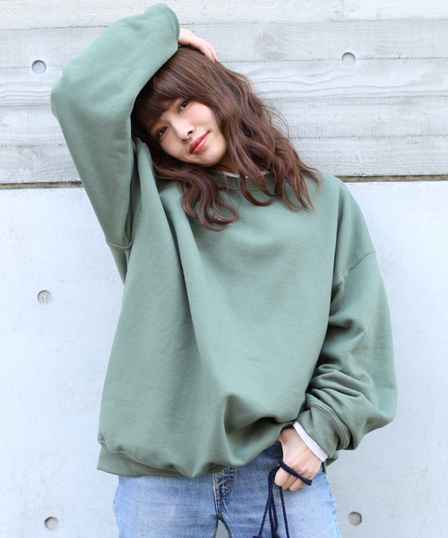 EMMA NOVEMBER　（エマノーヴェンバー）の「ビッグシルエット ドロップショルダー クルー スウェット（スウェット・レディース・ホワイト/レッド/ブラック/ネイビー/グレー/ダークグリーン/ダークブラウン/ピンク/パープル/セージグリーン/マルーン/オレンジ/ライトブルー/ゴールド/ミント・FREE/1/2）」の7枚目の写真