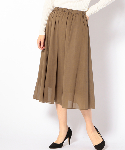 SHIPS（シップス）の「コットンギャザースカート（スカート・レディース・ブルー/ブラック/イエロー/レッド/キャメル・ONE SIZE）」の5枚目の写真