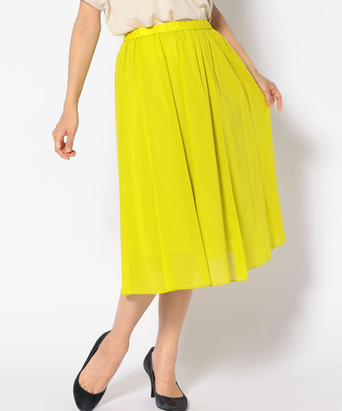 SHIPS（シップス）の「コットンギャザースカート（スカート・レディース・ブルー/ブラック/イエロー/レッド/キャメル・ONE SIZE）」の4枚目の写真