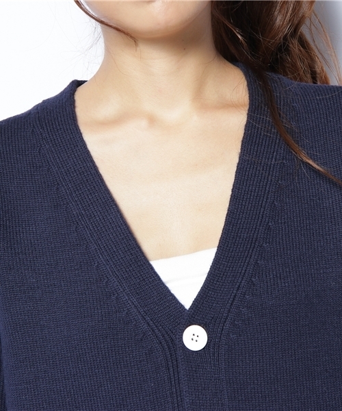 X-girl（エックスガール）の「PREP KNIT CARDIGAN（カーディガン/ボレロ・レディース・アッシュグレー/レッド/ネイビー・1/2）」の7枚目の写真