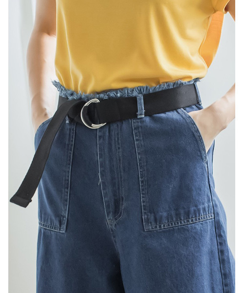 Re Edit リエディ の ウエストにトレンドライクなアクセント キャンバスdカンベルトグッズ ベルト サスペンダー リエディ ベルト Wear