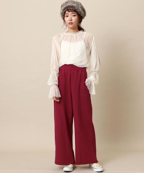 Another Edition（アナザーエディション）の「スウェットワイドパンツ（その他パンツ・レディース・ライトグレー/パープル・FREE）」の4枚目の写真