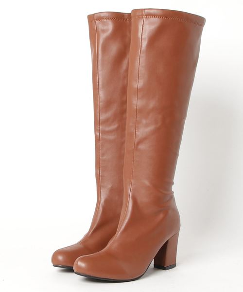 KOBE LETTUCE（コウベレタス）の「太ヒールシンプルロングブーツ＊レディース/シューズ/ロング丈[I1402]神戸レタス（ブーツ・レディース・キャメル/ブラック系その他2/ベージュ/ブラック系その他/ブラック系その他4/ベージュ系その他/イエロー系その他/ブラック系その他3・L/LL/M/S）」の11枚目の写真