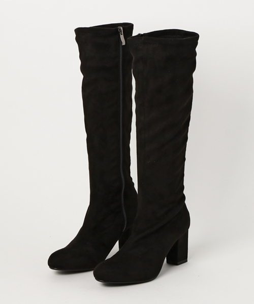 KOBE LETTUCE（コウベレタス）の「太ヒールシンプルロングブーツ＊レディース/シューズ/ロング丈[I1402]神戸レタス（ブーツ・レディース・キャメル/ブラック系その他2/ベージュ/ブラック系その他/ブラック系その他4/ベージュ系その他/イエロー系その他/ブラック系その他3・L/LL/M/S）」の3枚目の写真