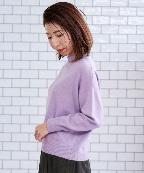 le.coeur blanc（ルクールブラン）の「フェレットタッチボトルネックニット（ニット/セーター・レディース・ネイビー/グレー/ブラウン/ピンクベージュ/モカ/ラベンダー・38）」の8枚目の写真