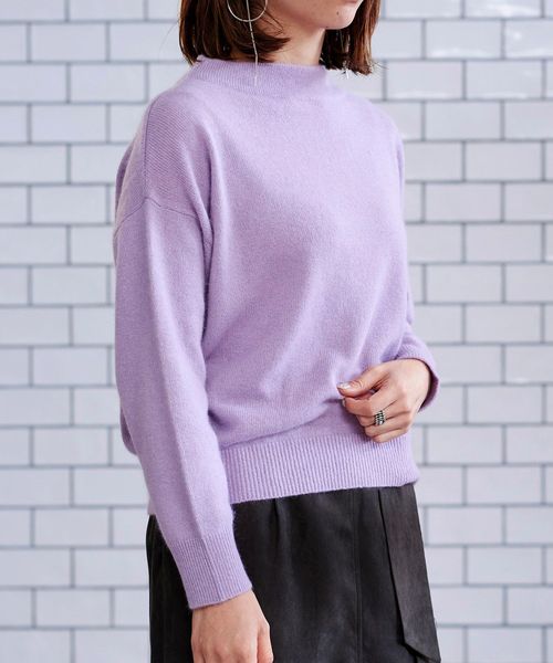 le.coeur blanc（ルクールブラン）の「フェレットタッチボトルネックニット（ニット/セーター・レディース・ネイビー/グレー/ブラウン/ピンクベージュ/モカ/ラベンダー・38）」の9枚目の写真