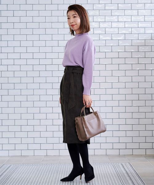 le.coeur blanc（ルクールブラン）の「フェレットタッチボトルネックニット（ニット/セーター・レディース・ネイビー/グレー/ブラウン/ピンクベージュ/モカ/ラベンダー・38）」の12枚目の写真