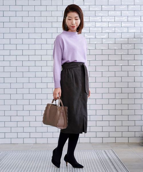 le.coeur blanc（ルクールブラン）の「フェレットタッチボトルネックニット（ニット/セーター・レディース・ネイビー/グレー/ブラウン/ピンクベージュ/モカ/ラベンダー・38）」の13枚目の写真