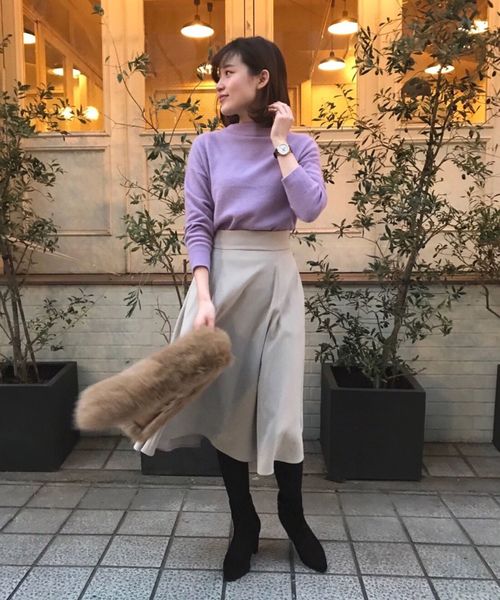 le.coeur blanc（ルクールブラン）の「フェレットタッチボトルネックニット（ニット/セーター・レディース・ネイビー/グレー/ブラウン/ピンクベージュ/モカ/ラベンダー・38）」の14枚目の写真