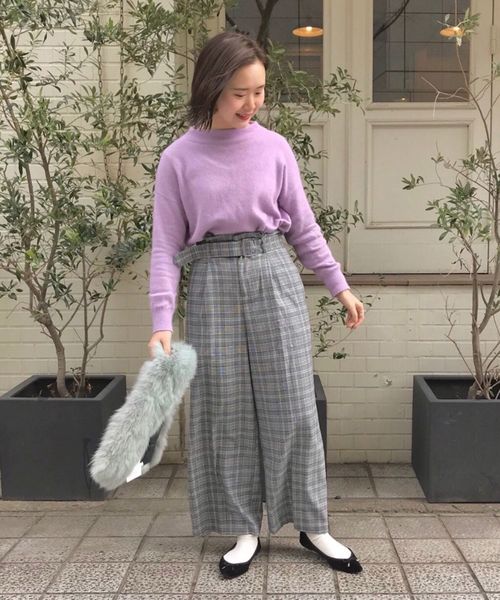 le.coeur blanc（ルクールブラン）の「フェレットタッチボトルネックニット（ニット/セーター・レディース・ネイビー/グレー/ブラウン/ピンクベージュ/モカ/ラベンダー・38）」の15枚目の写真