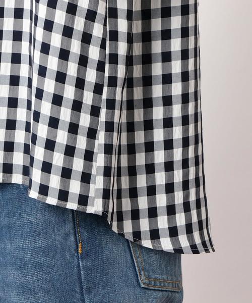 green label relaxing（グリーンレーベルリラクシング）の「KFC ギンガム ソデシャーリング ブラウス ◆（シャツ/ブラウス・レディース・ブラック/ピンク/ネイビー・FREE）」の11枚目の写真