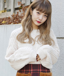 RAY CASSIN | ベロアモールケーブルニットプルオーバー(ニット/セーター)