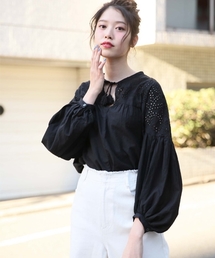 LOWRYS FARM | カットワークソデボリュームブラウス　784104(シャツ/ブラウス)