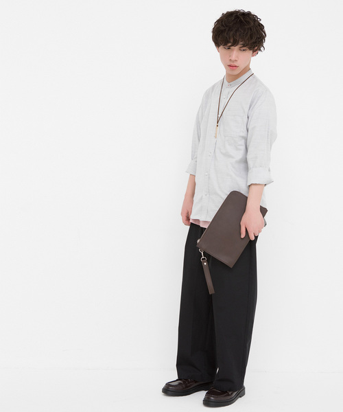 WEGO（ウィゴー）の「WEGO/ラウンドZIPミニクラッチバッグ（クラッチバッグ・メンズ・ブラック/ネイビー/ブラウン・FREE）」の7枚目の写真