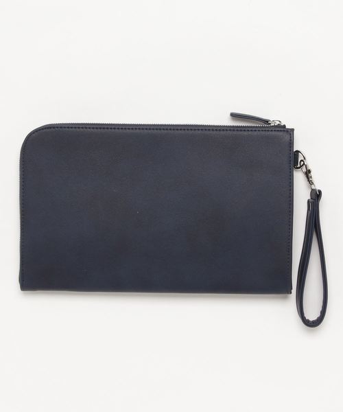 WEGO（ウィゴー）の「WEGO/ラウンドZIPミニクラッチバッグ（クラッチバッグ・メンズ・ブラック/ネイビー/ブラウン・FREE）」の4枚目の写真