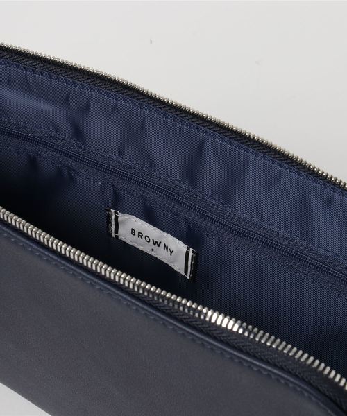 WEGO（ウィゴー）の「WEGO/ラウンドZIPミニクラッチバッグ（クラッチバッグ・メンズ・ブラック/ネイビー/ブラウン・FREE）」の6枚目の写真