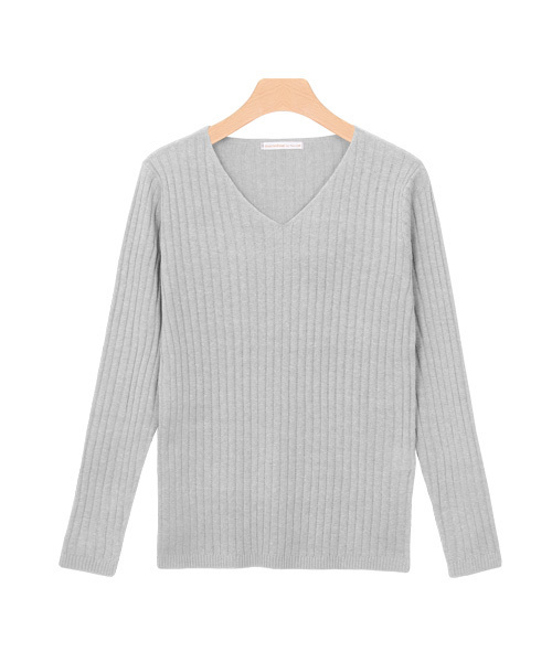 Pierrot(ピエロ)の「Vネックとボートネックから選べる綿混リブニット(ニット/セーター・レディース・ブラック/ネイビー/レッド/パープル/ピンク/杢グレー/アイボリー/ベージュ系その他/ブルー/イエロー/ミント/マスタード/グリーン系その他/オレンジ系その他/グリーン系その他2/ブルー系その他3/オレンジ系その他2/ブラック系その他/ピンク系その他/ベージュ系その他2/ブルー系その他4/グレー系その他/ブルー系その他/ホワイト系その他2/ブルー系その他2/ブルー系その他5/ブラウン/ホワイト系その他/ブラウン系その他/イエロー系その他/ホワイト系その他3・M/L)」の7枚目の写真