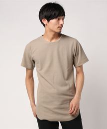 Tシャツ 半袖 ワッフル ロング丈 無地Tシャツ