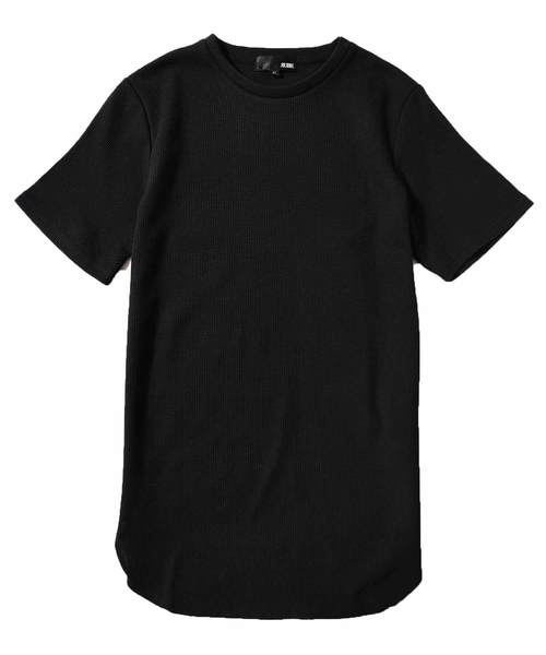 MinoriTY(マイノリティ)の「Tシャツ 半袖 ワッフル ロング丈 無地Tシャツ(Tシャツ/カットソー・メンズ・ピンク/ブラック/ベージュ/カーキ/オフホワイト/杢グレー/ネイビー・L/M/XL)」の10枚目の写真