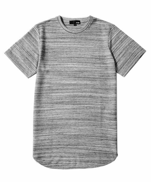 MinoriTY(マイノリティ)の「Tシャツ 半袖 ワッフル ロング丈 無地Tシャツ(Tシャツ/カットソー・メンズ・ピンク/ブラック/ベージュ/カーキ/オフホワイト/杢グレー/ネイビー・L/M/XL)」の15枚目の写真