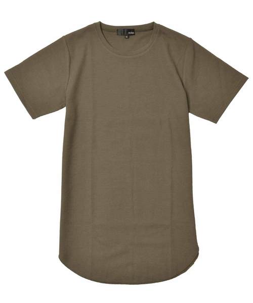 MinoriTY(マイノリティ)の「Tシャツ 半袖 ワッフル ロング丈 無地Tシャツ(Tシャツ/カットソー・メンズ・ピンク/ブラック/ベージュ/カーキ/オフホワイト/杢グレー/ネイビー・L/M/XL)」の12枚目の写真