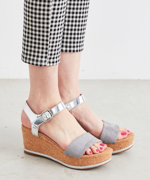 ORiental TRaffic（オリエンタルトラフィック）の「春夏★異素材ウエッジサンダル★8207（サンダル・レディース・グレー/ピンク/ブラック/ブルー・S/SS/LL/M/L/3L）」の10枚目の写真