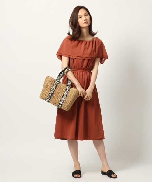 GLOBAL WORK（グローバルワーク）の「4WAYリバーシブルワンピース/784563（ワンピース・レディース・ブラック/ベージュ/オレンジ系その他・FREE）」の5枚目の写真