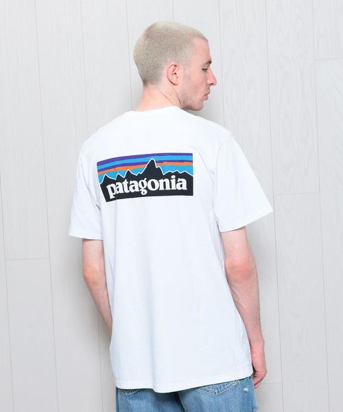 patagonia(パタゴニア)の「<patagonia>LOGO POCKET T-SHIRT/Tシャツ.(Tシャツ/カットソー・メンズ・ネイビー/ホワイト・SMALL/LARGE/MEDIUM)」の2枚目の写真