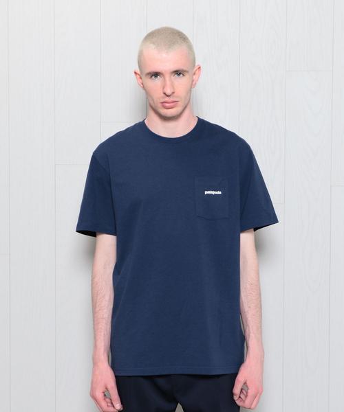 patagonia(パタゴニア)の「<patagonia>LOGO POCKET T-SHIRT/Tシャツ.(Tシャツ/カットソー・メンズ・ネイビー/ホワイト・SMALL/LARGE/MEDIUM)」の3枚目の写真