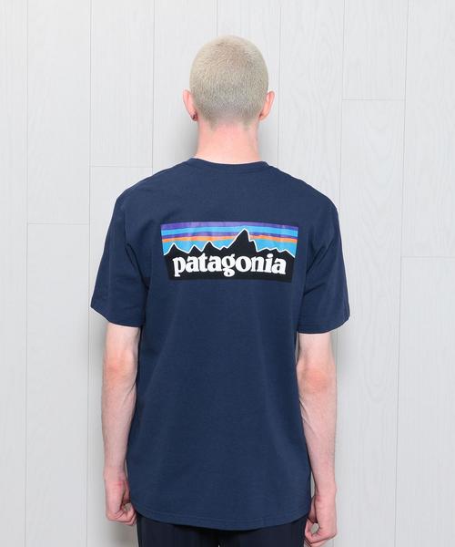 patagonia(パタゴニア)の「<patagonia>LOGO POCKET T-SHIRT/Tシャツ.(Tシャツ/カットソー・メンズ・ネイビー/ホワイト・SMALL/LARGE/MEDIUM)」の5枚目の写真