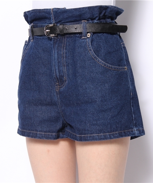 Chico（チコ）の「ﾃﾞﾆﾑﾍﾞﾙﾄ付ｼｮｰﾂ（デニムパンツ・レディース・ネイビー/ホワイト・SMALL/MEDIUM）」の11枚目の写真