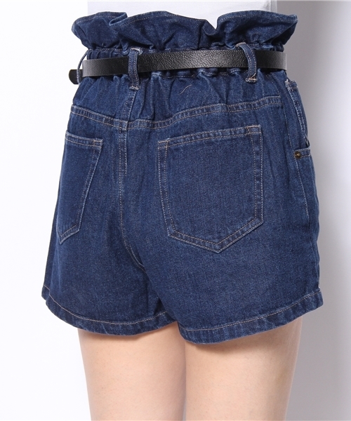 Chico（チコ）の「ﾃﾞﾆﾑﾍﾞﾙﾄ付ｼｮｰﾂ（デニムパンツ・レディース・ネイビー/ホワイト・SMALL/MEDIUM）」の6枚目の写真