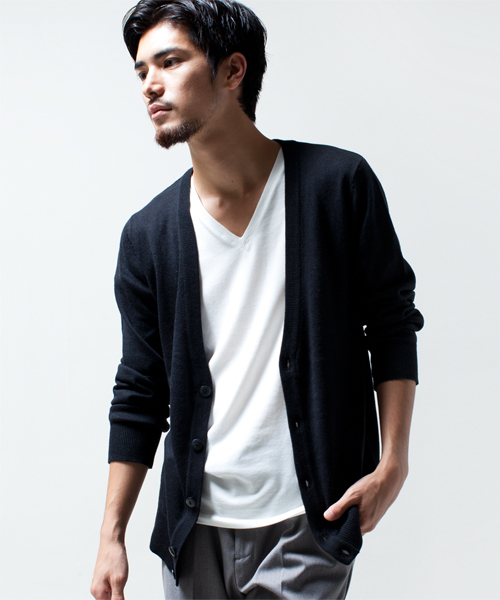 NANO universe(ナノユニバース)の「wjk/ Knit Cardigan(カーディガン/ボレロ・メンズ・ブラック/グレー/ネイビー/ボルドー・SMALL/MEDIUM/LARGE)」の2枚目の写真