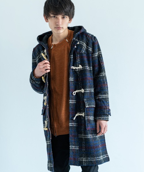 Revo ジャケット アウター Revo レボ のファッション ダッフルコート ウールチェックダッフルコート ダッフルコート