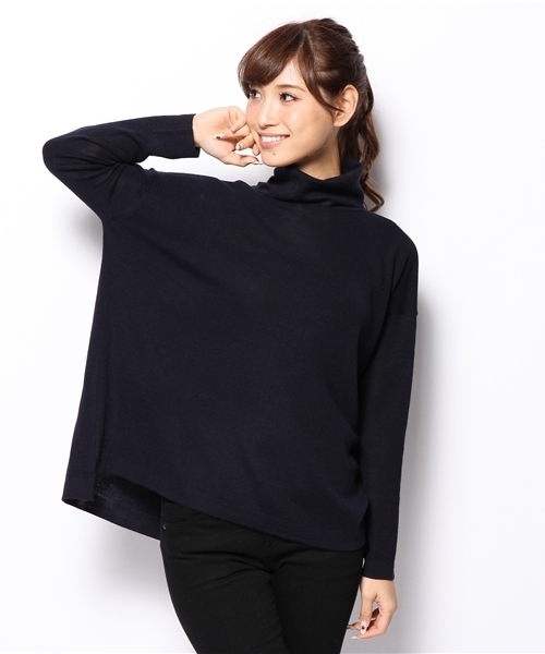 BEAUTY&YOUTH UNITED ARROWS（ビューティーアンドユースユナイテッドアローズ）の「BYTF フルニードル ワイドタートルネックプルオーバー ◆（ニット/セーター・レディース・オフホワイト/ダークグレー/ネイビー・フリー）」の3枚目の写真