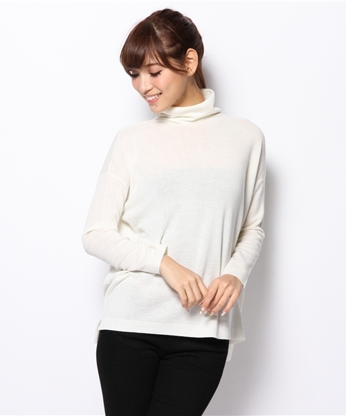 BEAUTY&YOUTH UNITED ARROWS（ビューティーアンドユースユナイテッドアローズ）の「BYTF フルニードル ワイドタートルネックプルオーバー ◆（ニット/セーター・レディース・オフホワイト/ダークグレー/ネイビー・フリー）」の2枚目の写真