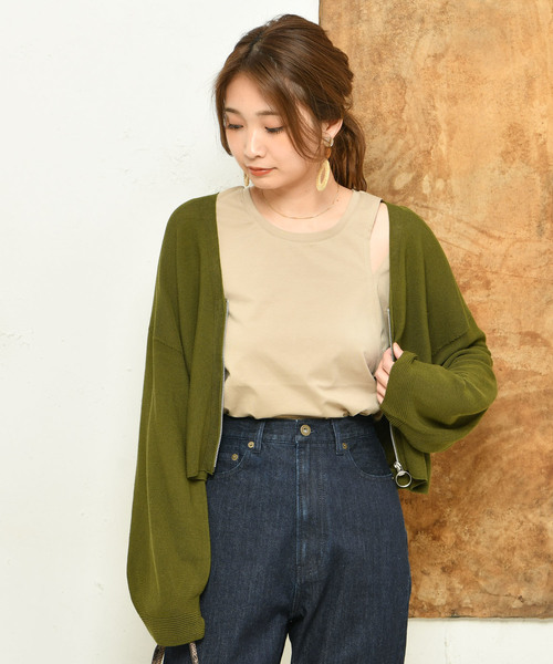 DouDou(ドゥドゥ)の「デコルテカットソー(Tシャツ/カットソー・レディース・チャコールグレー/ベージュ/グリーン/バイオレット・FREE)」の19枚目の写真