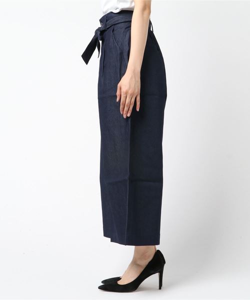 B.I.D.（ビーアイディー）の「BID / Denim Ribbon Belt Wide Pants（その他パンツ・レディース・ネイビー/ブルー・FREE）」の3枚目の写真